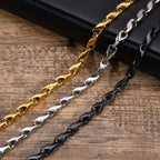 6.4mm Wide Link Chain Bracelets for Men, New Fashion Waterproof Stainless Steel Chains Wristband Gift for Him Jewelry