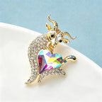PENDRA Heartgoat Rhinestone Goat Brooch