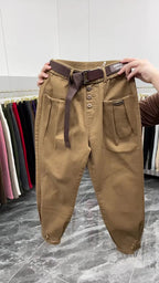 Solid Color Pants Women 2024 New Fashion Spring Autumn Korean Loose Casual Harem Pants Trousers