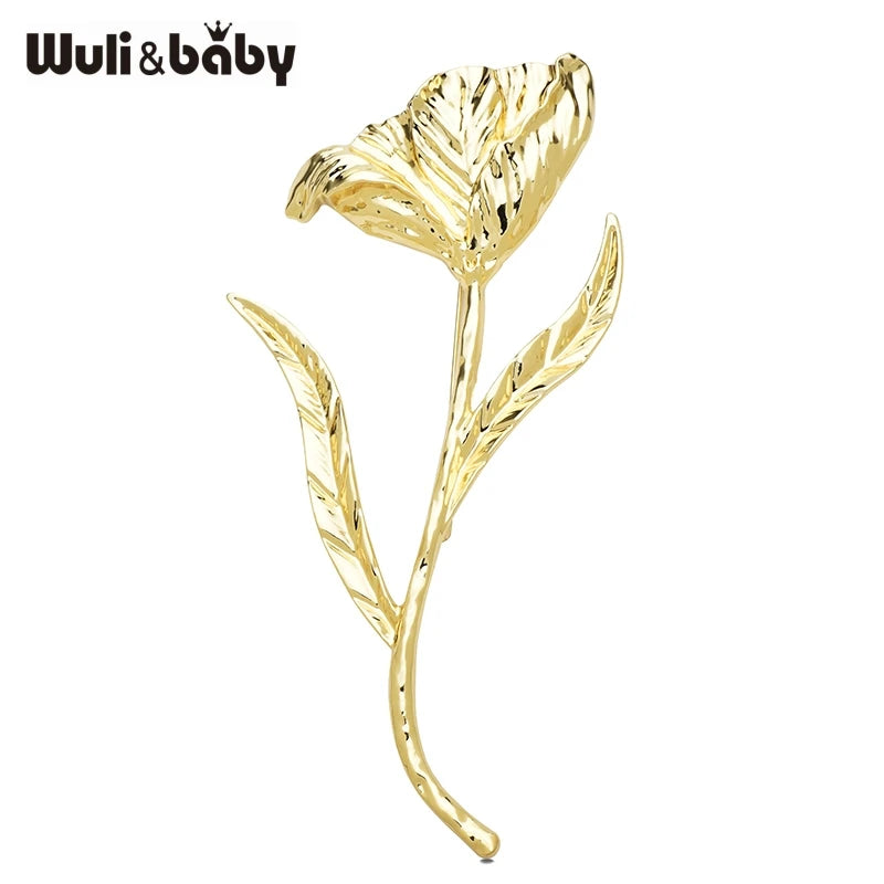 PENDRA Tulip 2-Color Oversized Metal Flower Brooch