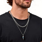 PENDRA Stone Blue Chain Necklace
