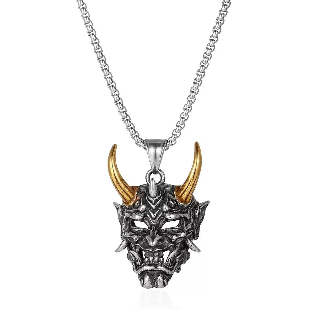 PENDRA Demonmask Samurai Ghost Demon Mask Pendant