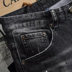 PENDRA Denim Embroidered Printed Pants