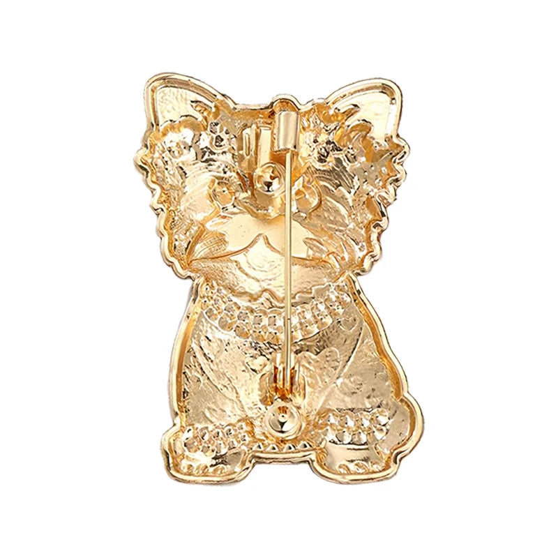 PENDRA Puppy Sitting Dog Brooch