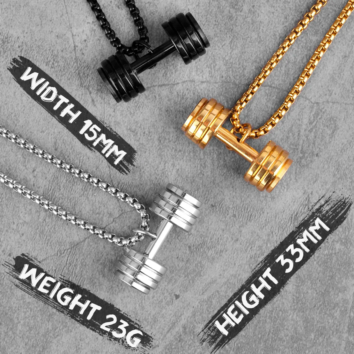 PENDRA Dumbbell Fitness Boyfriend Steel Necklace