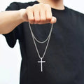 PENDRA Crosssilver Hip Hop Silver Cross Pendant Necklace