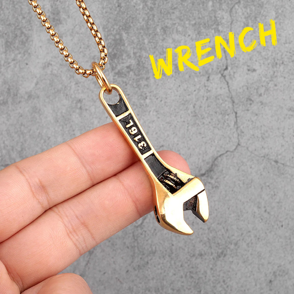 PENDRA Worker Wrench Boyfriend Steel Necklace