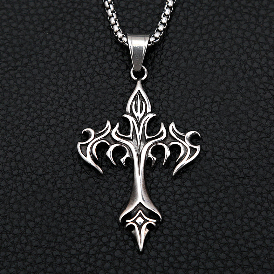 PENDRA Flamecross Gothic Flame Cross Pendant