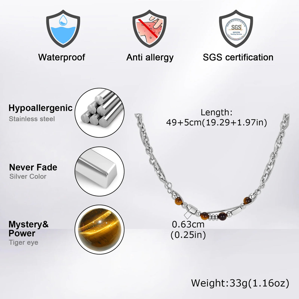 PENDRA Stone Natural Chain Necklace