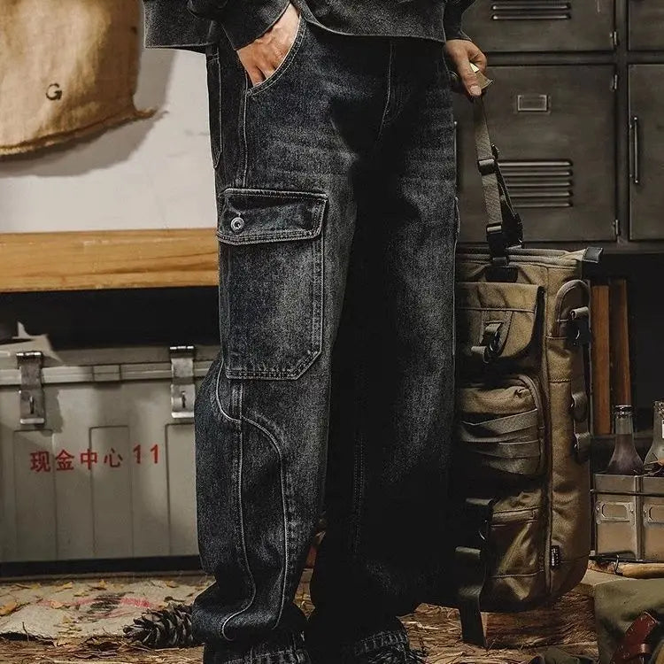 PENDRA Washed Straight Tooling Pants