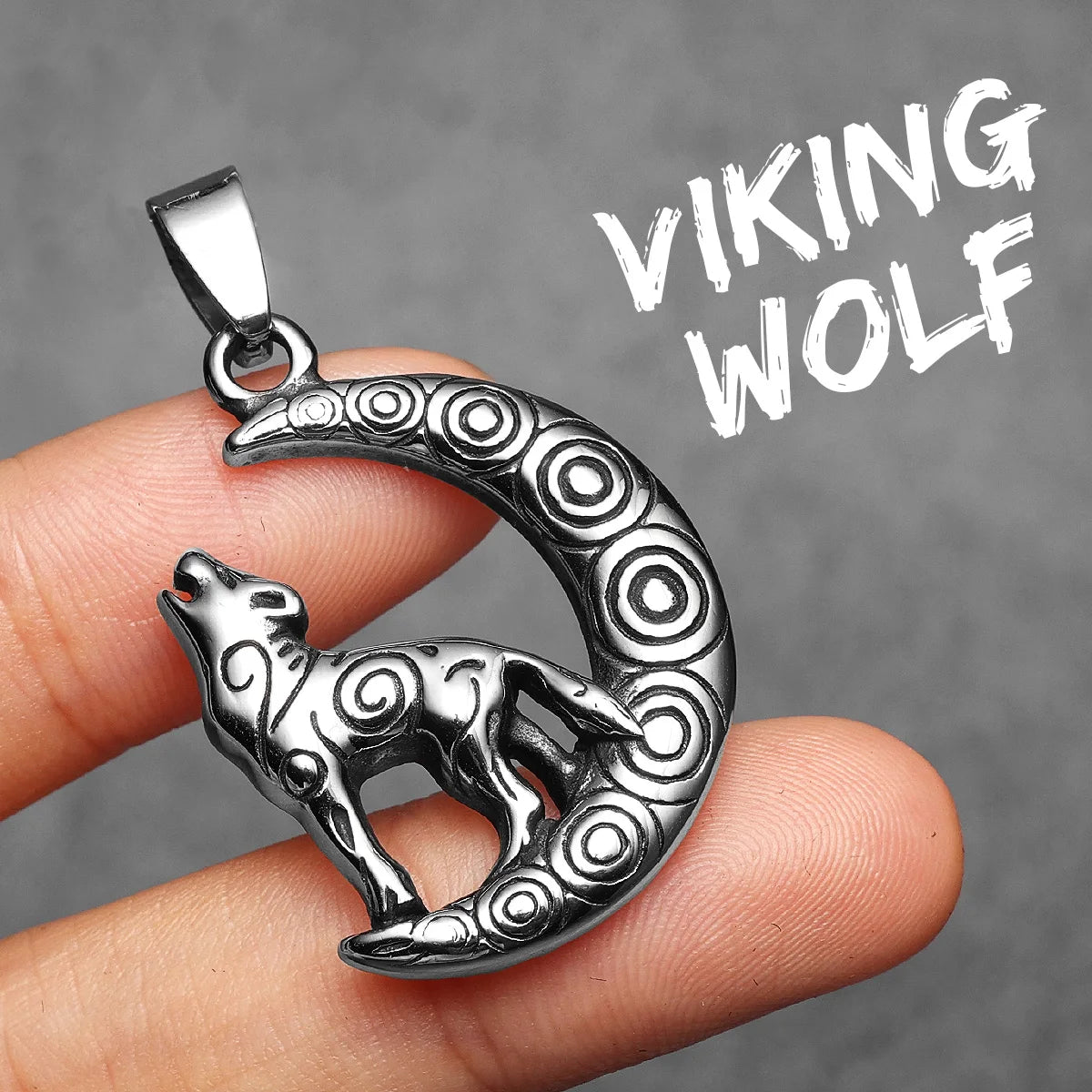 PENDRA Patron Saint Wolf Steel Necklace