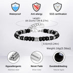 Metal Bead bracelets for Men Boys,Natural Beaded Stainless Steel Beaded Bracelets,Casual Jewelry Gifts