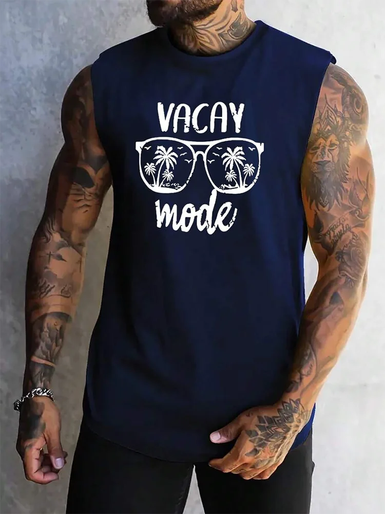 Summer Exercise Fitness Men's Tank Top Outdoor Sports Loose Comfortable Men's Sleeveless Tee Daily Street Men's Fashion Tank Top