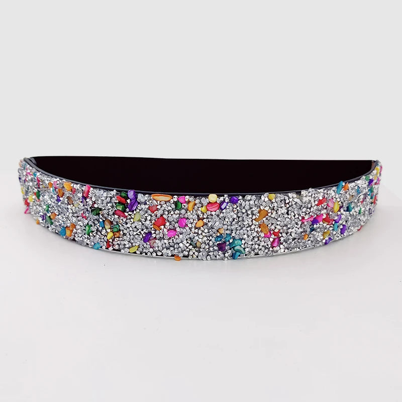 Rhinestone slim waist chain women's full diamond decorative dress accessories wedding dress Corset belt tassel belly dance skirt