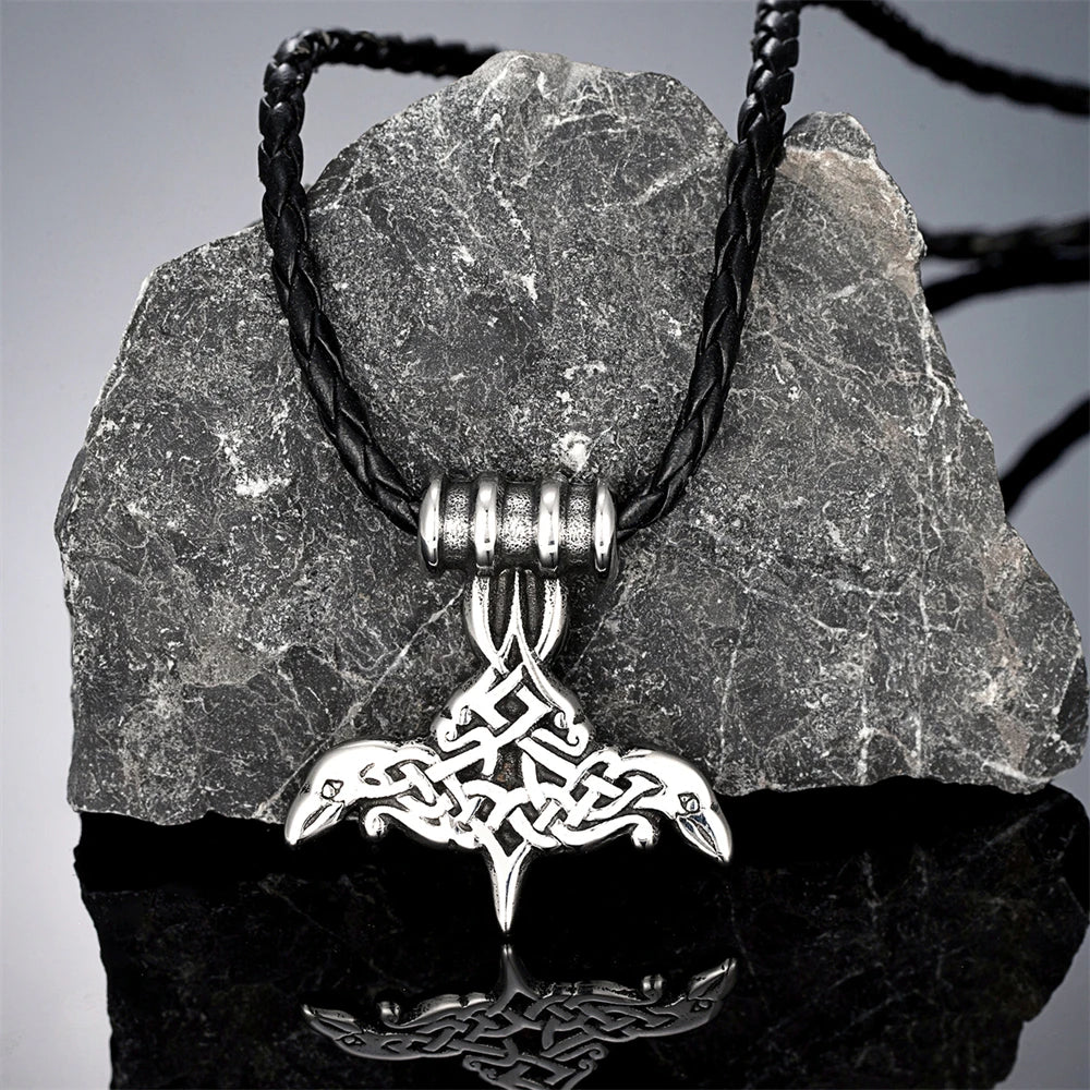PENDRA Crow Rune Celtic Necklace
