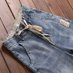 PENDRA Elastic Waist Denim Washed Pants