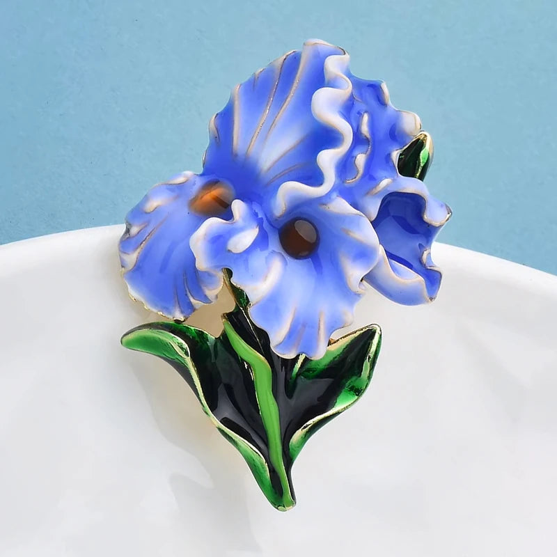 PENDRA Orchidelle Beautiful Enamel Orchid Brooch