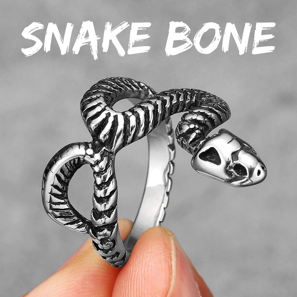PENDRA Animal Snake Viper Steel Ring