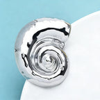 PENDRA Spiral Shell Stainless Steel Brooch