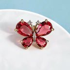 PENDRA Cute Butterfly Collar Pins For Women Girls 2-color Rhinestone Insects Brooch