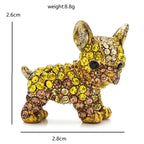PENDRA French Bulldog Shining Rhinestone Brooch