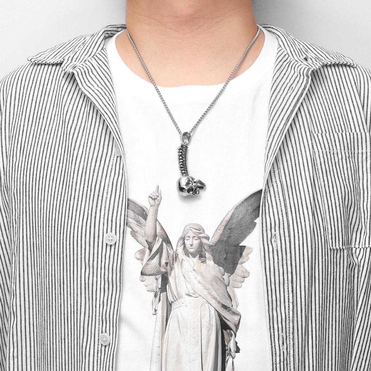 PENDRA Skull Spine Domineering Steel Necklace