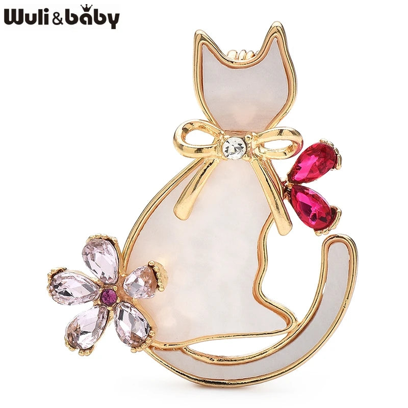 PENDRA Petalcat 2-Color Cat Brooch