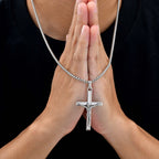 Waterproof Crucifix Cross Necklace for Men Boys,Stainless Steel Catholic Cross Pendant Necklace ,Religious Belief Jewelry Gift