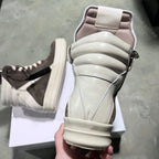 PENDRA Brown Geobasket Brown Cow-Suede High-Top Zip Thick-Sole Edition 2 Ankle Boots