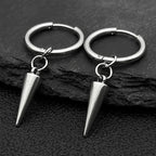 Gothic Rivet Drop Earrings For Women Men Punk Hip Hop Metal Geometric Cone Pendant Dangle Earring Y2K Party Jewelry Gifts