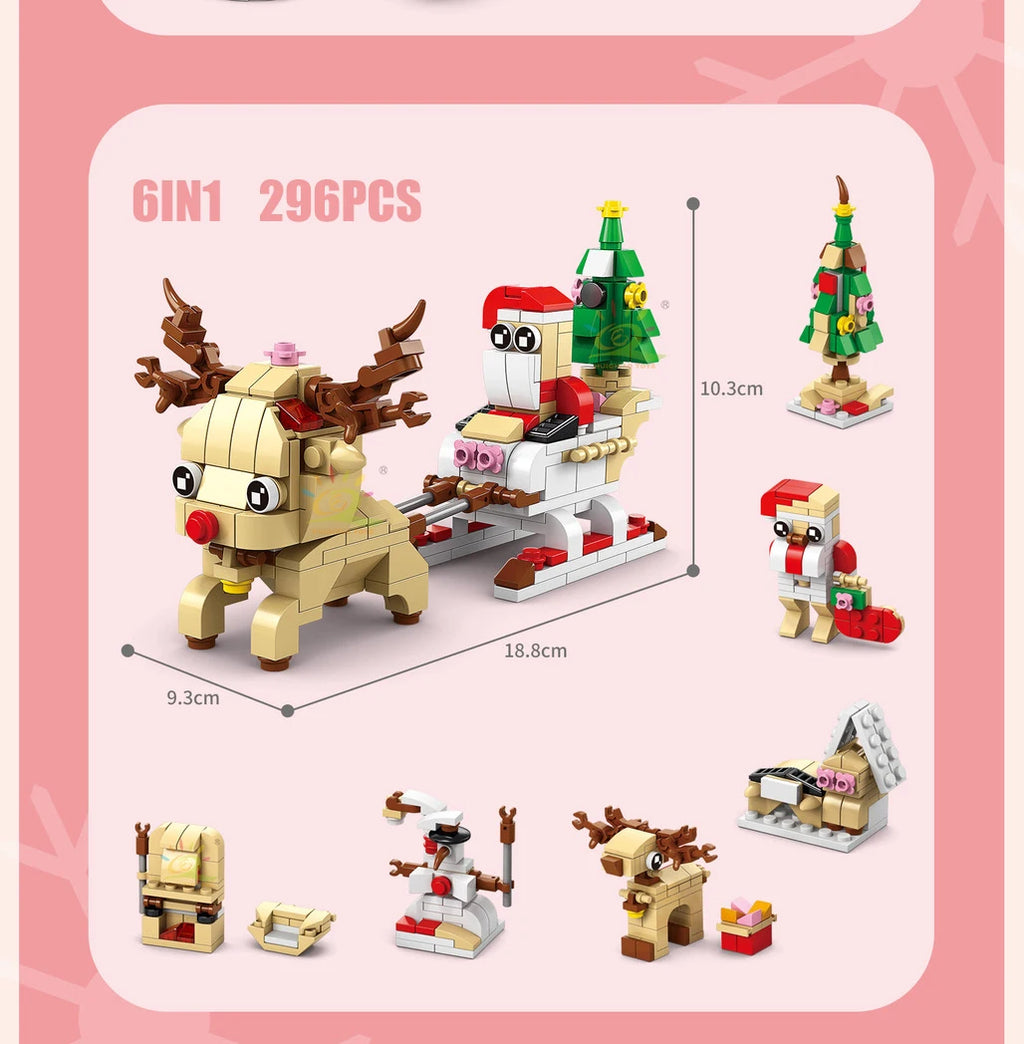 PENDRA Elk Deer Santa Building Set