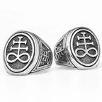Vintage Lucifer Satan Stainless Steel Mens Rings Gothic Unique Punk  for Male Boyfriend Biker Jewelry Creativity Gift Wholesale