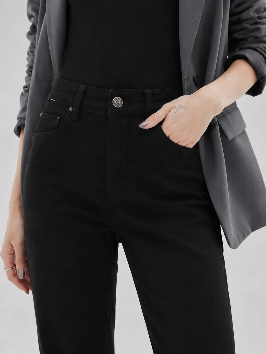 PENDRA Raw Edge Hem Jeans
