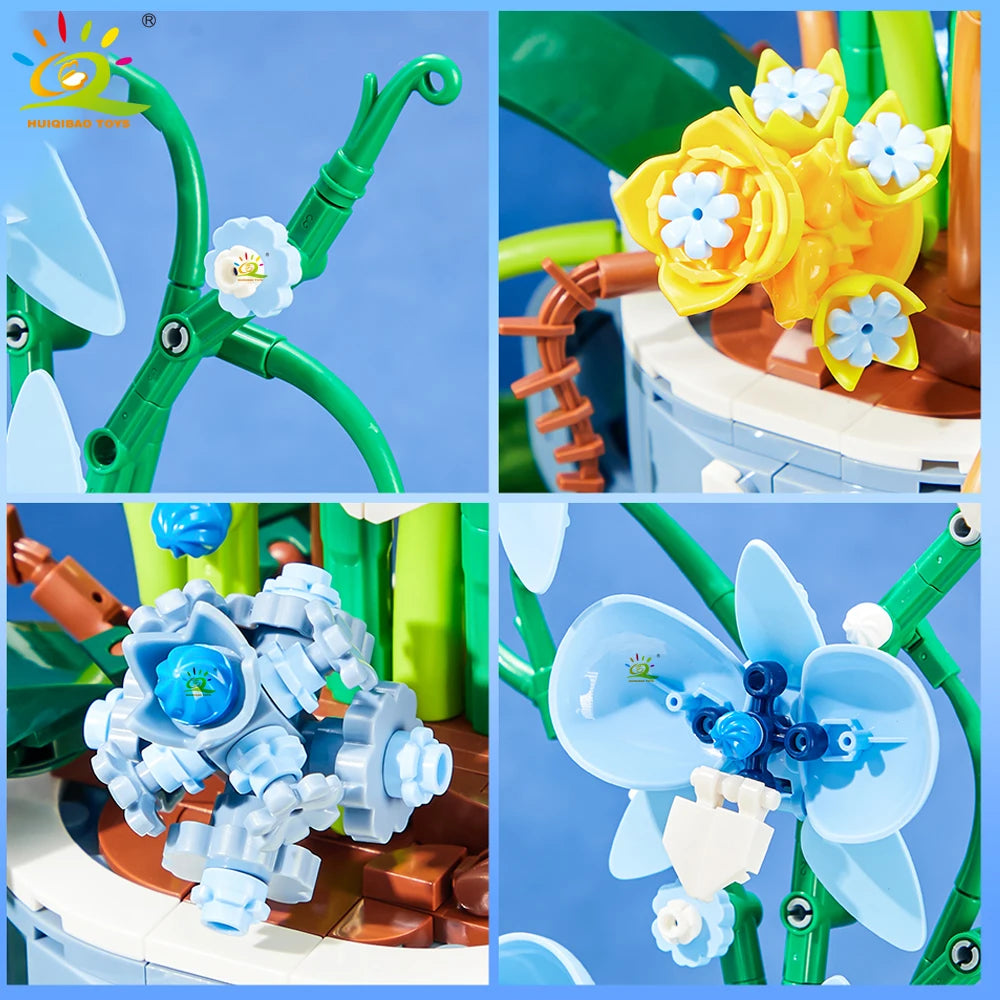 PENDRA Orchid Coffee Floral Building Set