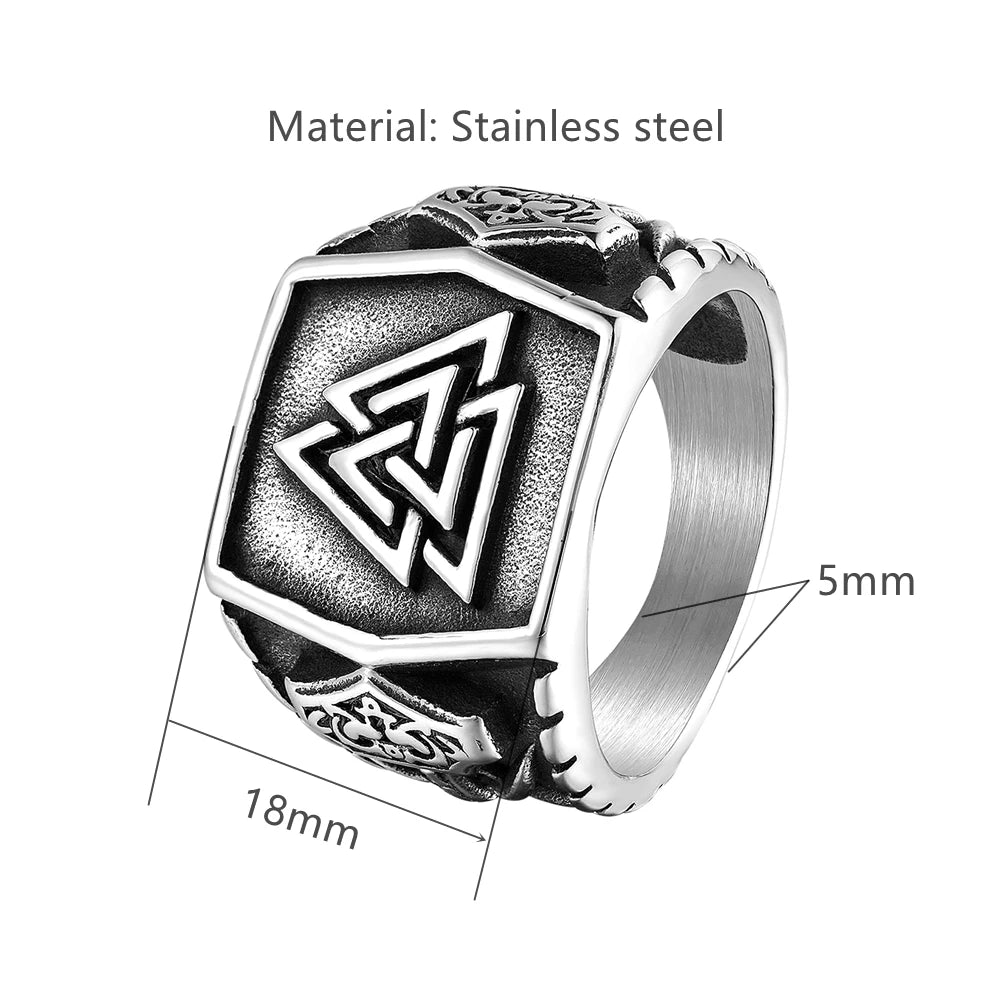 PENDRA Rune Vintage Steel Ring