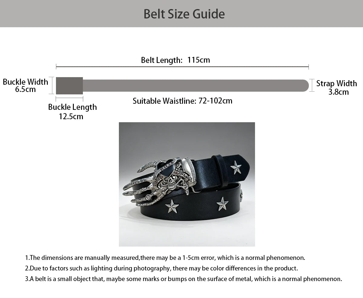 PENDRA Jadeine Skull Gothic Belt