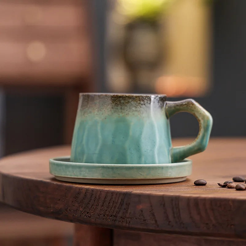 Retro kiln-changed ceramic coffee cup, Japanese handmade style ins style desktop coffee cup multi-color optional