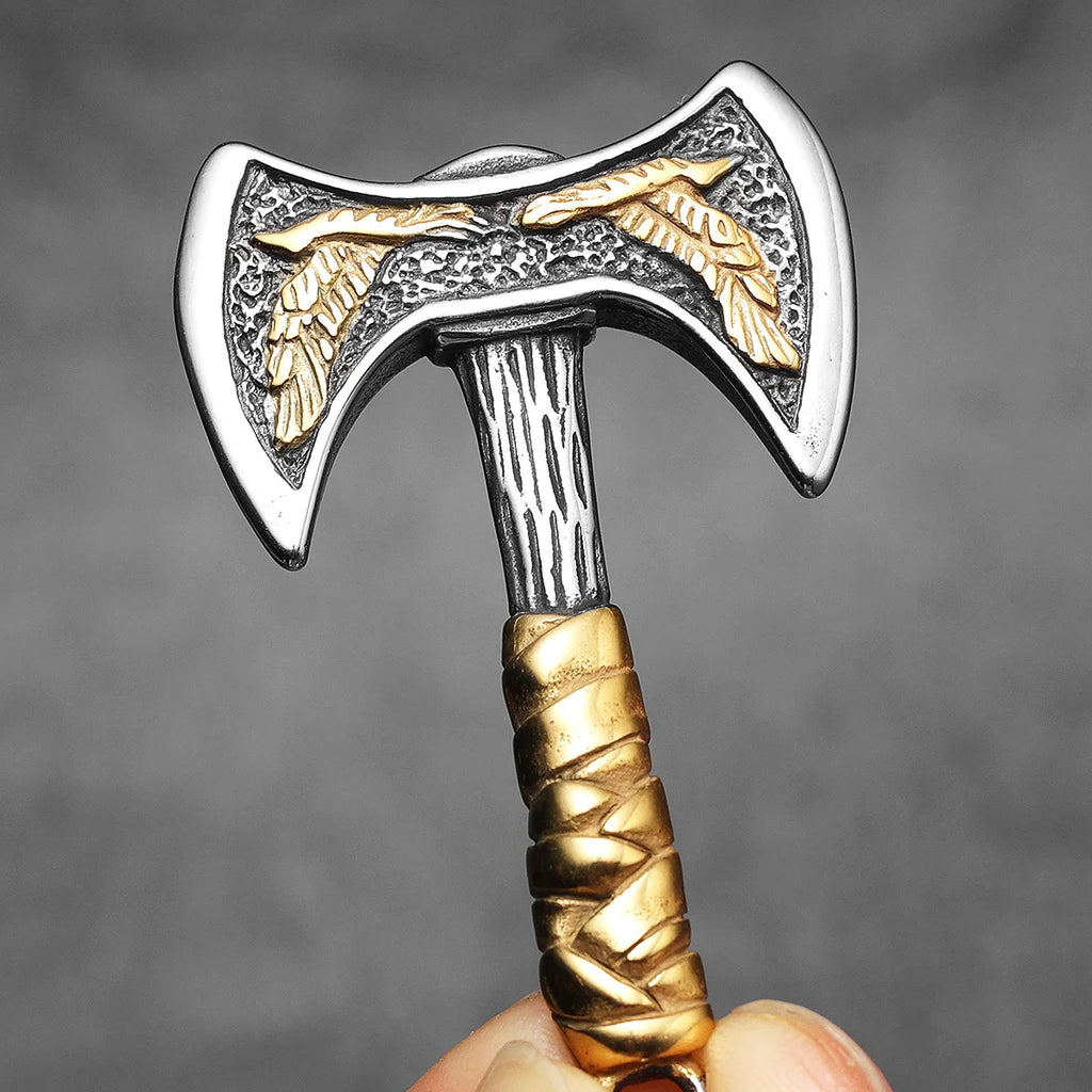 PENDRA Phoenix Axe Steel Necklace