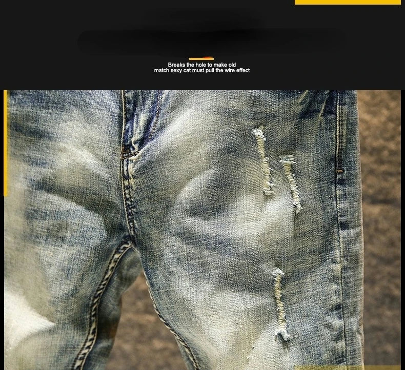 PENDRA Elastic Old Slim Pants