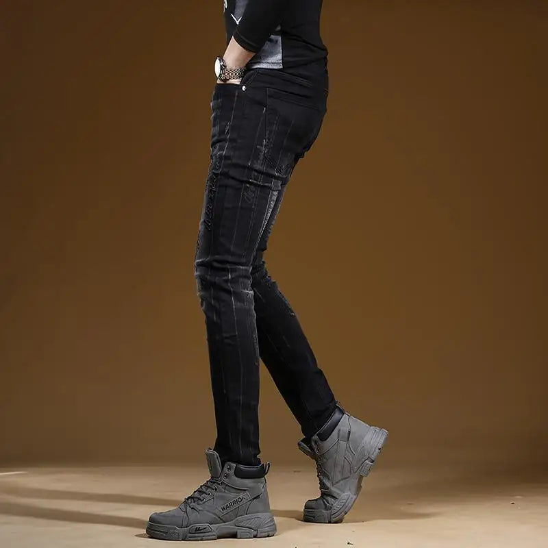 PENDRA Cowboy Black Letter Pants