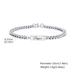 Papa Bracelet for Men Boys,21cm Waterproof Stainless Steel Franco Chain Links Wristband,Stylish Father's Day Gift