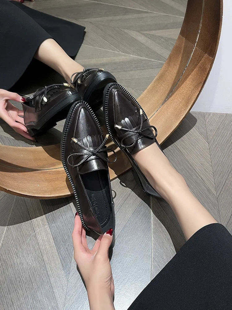 PENDRA Leather Platform British Small Shoes