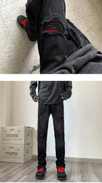 PENDRA Washed End Ripped Pants