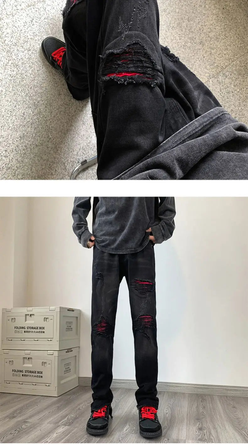 PENDRA Washed End Ripped Pants