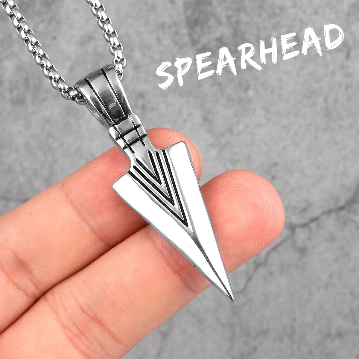 PENDRA Spartan Spearhead Boyfriend Steel Necklace