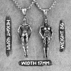Femal Bodybuilding Fitness Long Men Necklaces Pendant Chain for Boyfriend Male Stainless Steel Jewelry Creativity Gift Wholesale