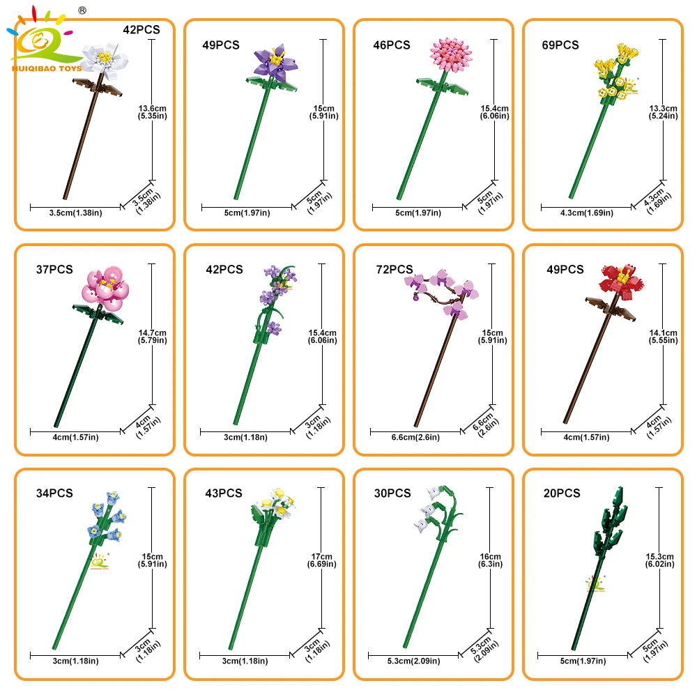 PENDRA Bouquet Rose Micro Building Set