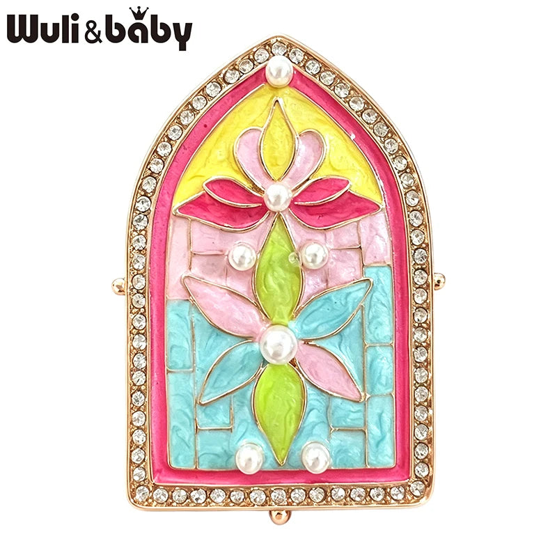 PENDRA Windowflora Vintage Enamel Flower Window Brooch