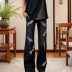 PENDRA Straight Mud Graffiti Pants