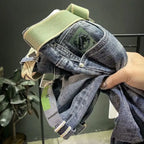 High-End 2023 Casual Cotton Luxury Men's Jeans with Embroidery for 2023 Spring and Autumn Work Straight Denim Pants for Men